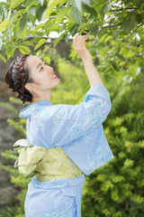 Woman in Japanese traditional fashion