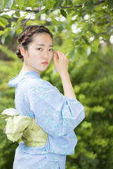 Woman in Japanese traditional fashion