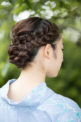 Woman in Japanese traditional fashion