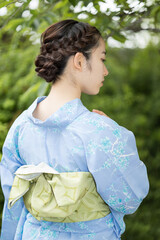 Woman in Japanese traditional fashion