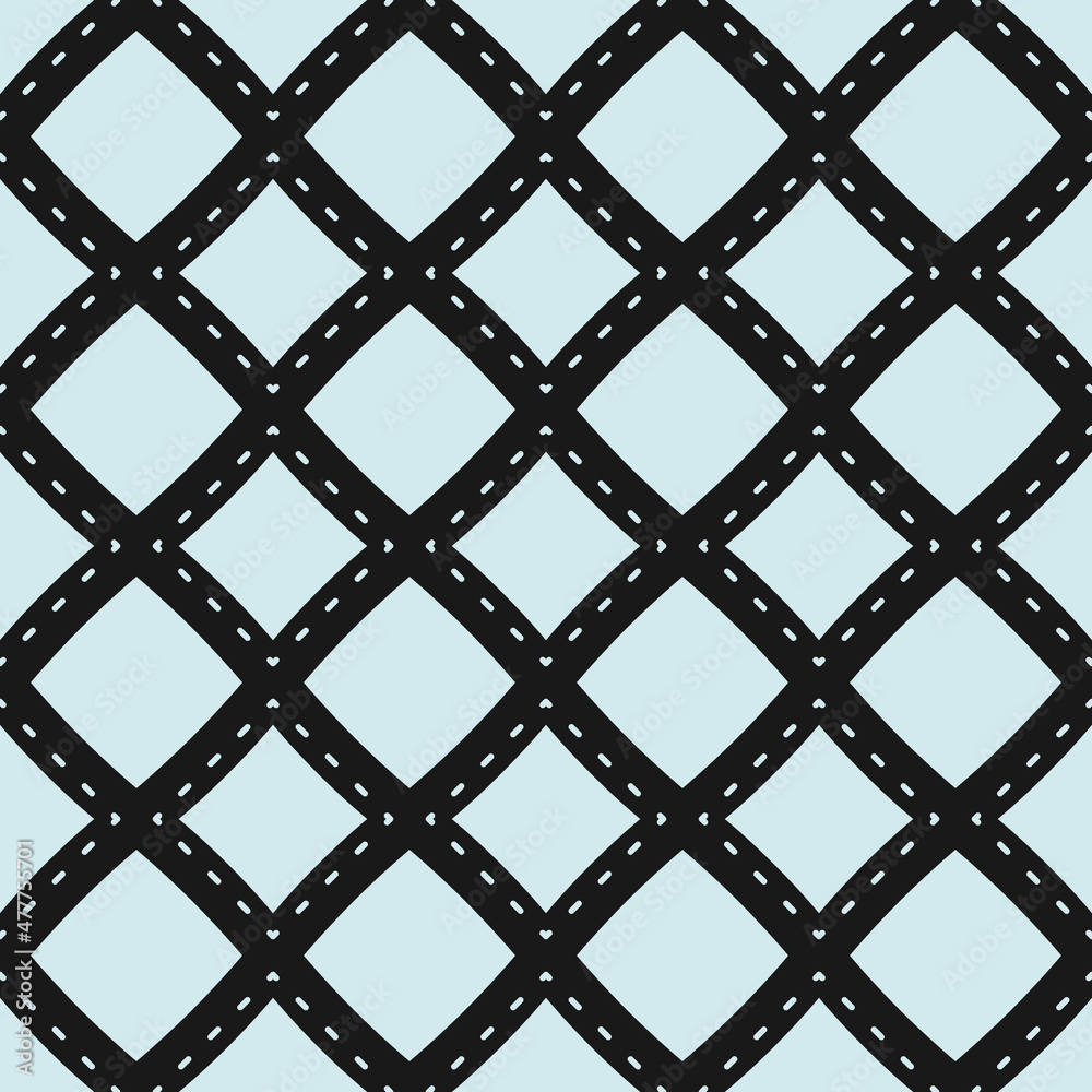Fototapete white rhombuses with a dotted line between them. vector seamless decor pattern with rhombuses.