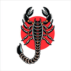black scorpion tattoo vector design - obrazy, fototapety, plakaty