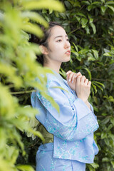 Woman in Japanese traditional fashion