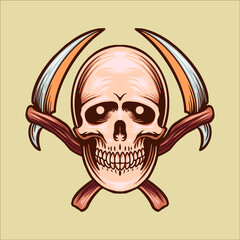 skull tattoo vector design