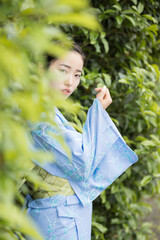 Woman in Japanese traditional fashion