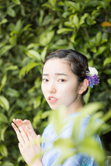 Woman in Japanese traditional fashion