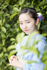 Woman in Japanese traditional fashion