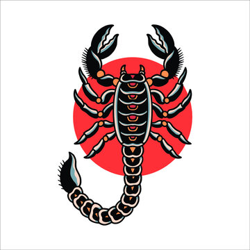 black scorpion tattoo vector design