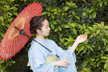 Woman in Japanese traditional fashion