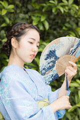 Woman in Japanese traditional fashion