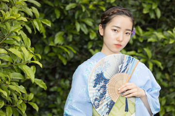 Woman in Japanese traditional fashion