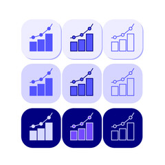 Grow Chart Icon Vector Kits