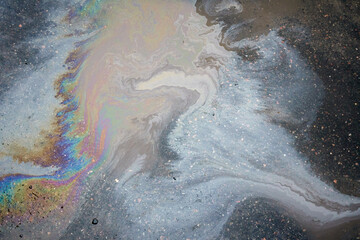 Abstract background from engine oil or gasoline. Oil slick