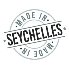 Fototapeta premium Made in Seychelles Stamp. Logo Icon Symbol Design. Security Seal Style.