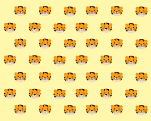 Tiger, cute cartoon for background or pattern about 2022  new year concept.