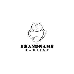 door knocker logo cartoon icon design template black isolated vector illustration