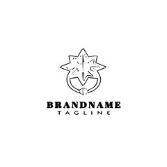 door knocker logo cartoon icon design template black isolated vector illustration