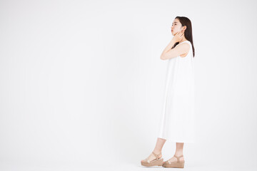 Woman in white dress