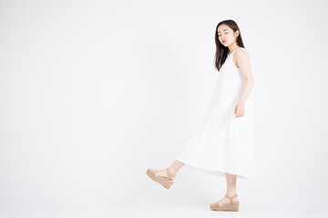 Woman in white dress