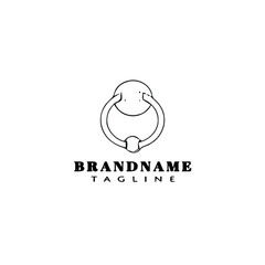 door knocker logo cartoon icon design template black isolated vector illustration