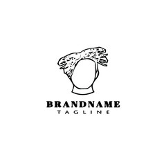 dreads logo cartoon template icon design black isolated vector illustration