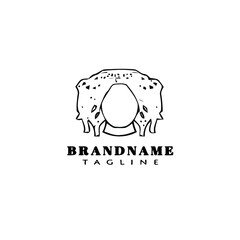 dreads logo cartoon template icon design black isolated vector illustration