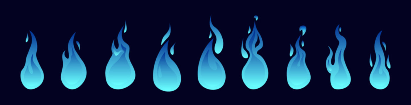 Blue flame. Fire animation sprites