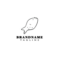 animal fish cartoon logo template icon design black isolated vector