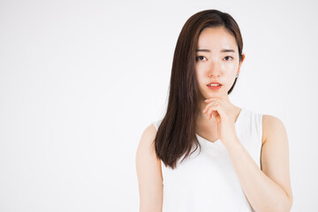 Fototapeta premium Woman in white dress