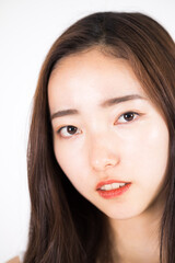 Fototapeta premium Woman in white dress