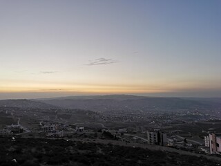 sunset over the city