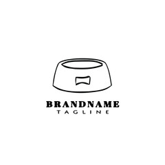 dog bowl logo icon design template vector illustration