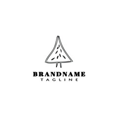 Fototapeta premium cute tree logo cartoon icon design template black isolated vector illustration