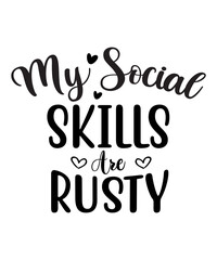 Fototapeta premium Anti-Social SVG Bundle of Cut Files, dxf, eps, png, SVG Bundle, Funny Phrase, Social Distance,