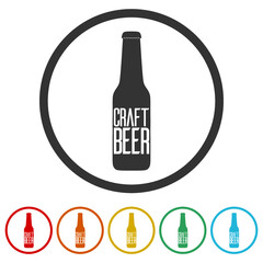 Beer icon isolated on white background, color set