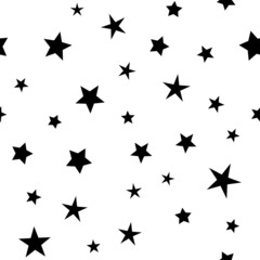 Stars seamless pattern. Star icons texture background. Starry sky and night design.