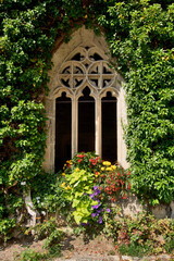 Fototapeta na wymiar Bebenhausen Abbey (Kloster Bebenhausen), near Tuebingen, Baden-Württemberg, Germany: decorative gothic windows.
