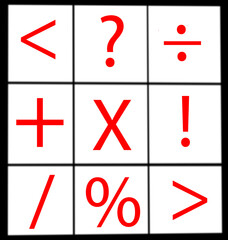 Mathematical Symbols and  Punctuation Marks in grid form
