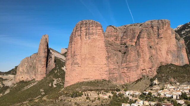 The Mallos de Riglos are a set of conglomerate rock formations in Spain.