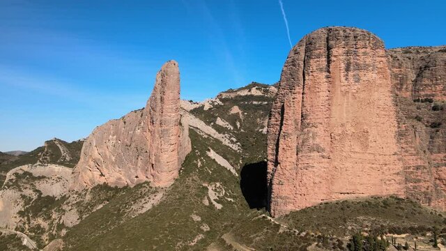 The Mallos de Riglos are a set of conglomerate rock formations in Spain.