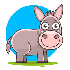donkey cute illustration, donkey cartoon, donkey vector