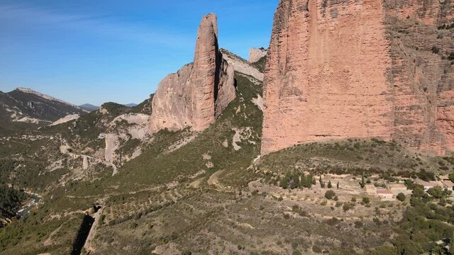 The Mallos de Riglos are a set of conglomerate rock formations in Spain.