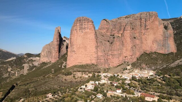 The Mallos de Riglos are a set of conglomerate rock formations in Spain.