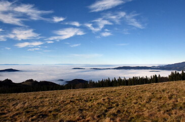 Blick vom Hinterwaldkopf auf den Nebel