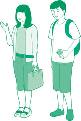 並ぶ男性と女性①