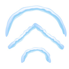 Snow Ice Cap on White Background. Christmas Card Design Element. Winter Snowcap Set