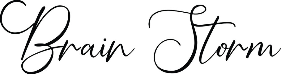 Brain Storm Black and White Typographic Design For T-shirt Print 