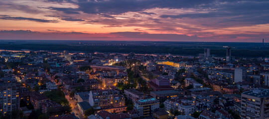 sunset over the city