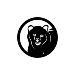 Bear head silhouette logo design