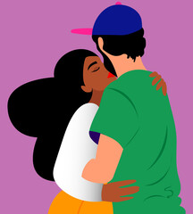 couple hugs and is in love